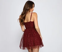 Hannah Glitter Mesh Party Dress