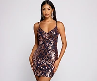 Stella Formal Sequin Scroll Print Mini Dress