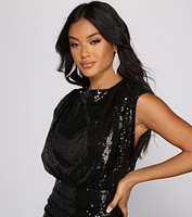 Carissa Formal Open Back Sequin Mini Dress