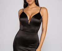 Sultry Moment Satin Backless Mini Dress