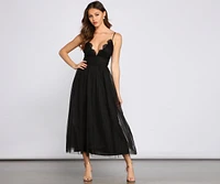 Poppy Formal Scalloped Lace A-Line Dress