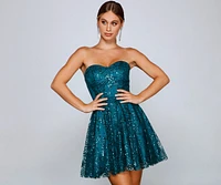 Waverly Formal Glitter And Sequin Party Dress