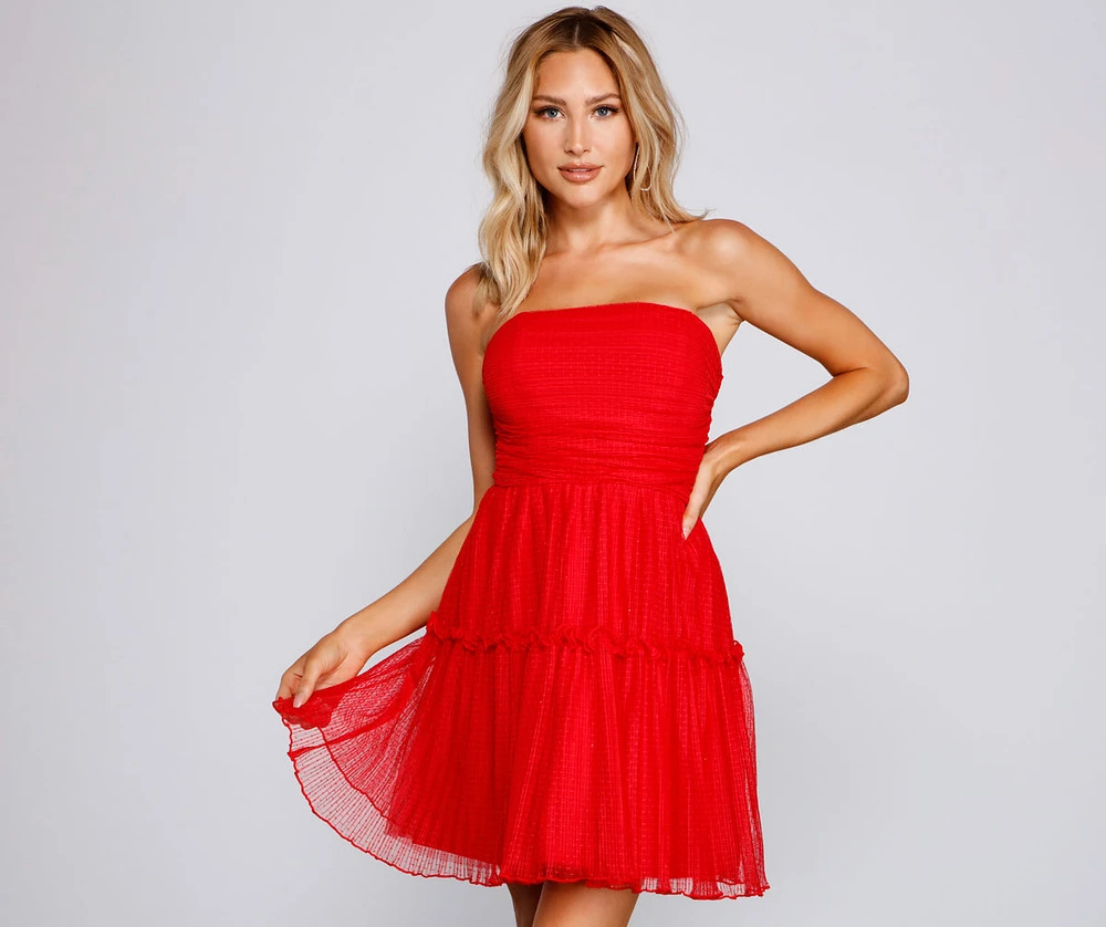 Cecilla Formal Pleated Tulle Party Dress