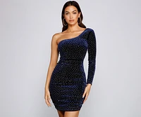 Laurie Rhinestone Velvet Mini Dress