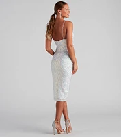 Carly Formal Sequin V-Neck Dress