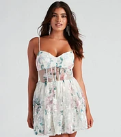 Gabriella Floral Mesh Party Dress