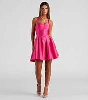 Shayna Lace-Up Skater Party Dress