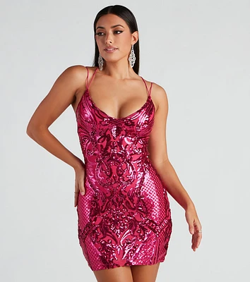 McKenzie Formal Sequin Strappy Dress