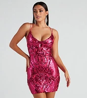 McKenzie Formal Sequin Strappy Dress