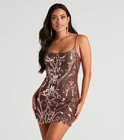 Gia Sequin Mesh Bodycon Dress