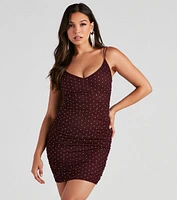 Kylie Rhinestone Mesh Mini Dress