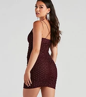 Kylie Rhinestone Mesh Mini Dress