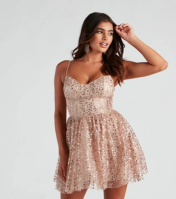 Bridget Glitter A-Line Party Dress