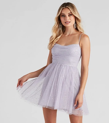 Claire Sequin Tulle Party Dress