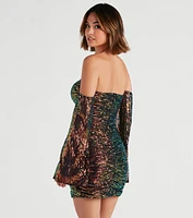 Harlee Iridescent Sequin Short Dress