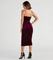 Rhonda Formal Velvet Midi Dress