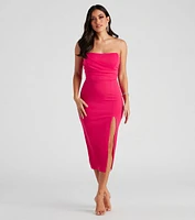 Zadie Formal High-Slit Midi Dress