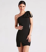 Diane Crepe Bow Strap Short Dress