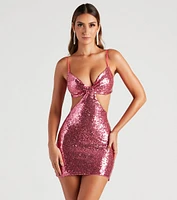 Jillian Sequin Cutout Party Dress