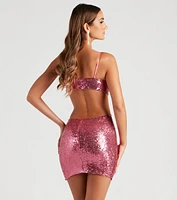 Jillian Sequin Cutout Party Dress