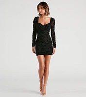 Clara Floral Velvet Mesh Dress