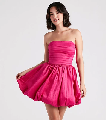 Susie Strapless Skater Bubble Hem Dress