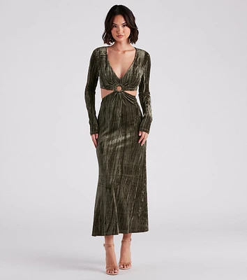 Kori Formal Velvet Cutout Midi Dress