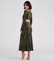 Kori Formal Velvet Cutout Midi Dress