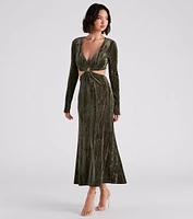 Kori Formal Velvet Cutout Midi Dress