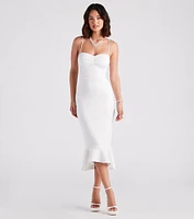 Aleah Formal Trumpet Hem Midi Dress