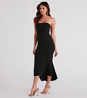 Palmer Strapless High-Low Midi Dress