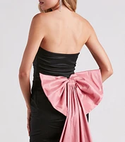 Franny Taffeta Bow Mini Party Dress