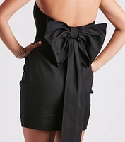 Madilyn Strapless Bow Mini Dress