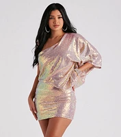 Kimberly Sequin One Shoulder Dress