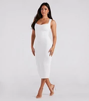 Karlee Formal Ponte Sleeveless Midi Dress