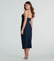 Robyn Formal Glitter Cutout Midi Dress