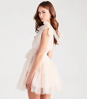 Carina Tulle Polka Dot A-Line Party Dress