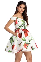 Briana Off The Shoulder Taffeta Dress