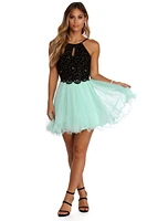 Norah Formal Rhinestone Tulle Dress