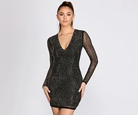 Ria Heat Stone Formal Mini Dress