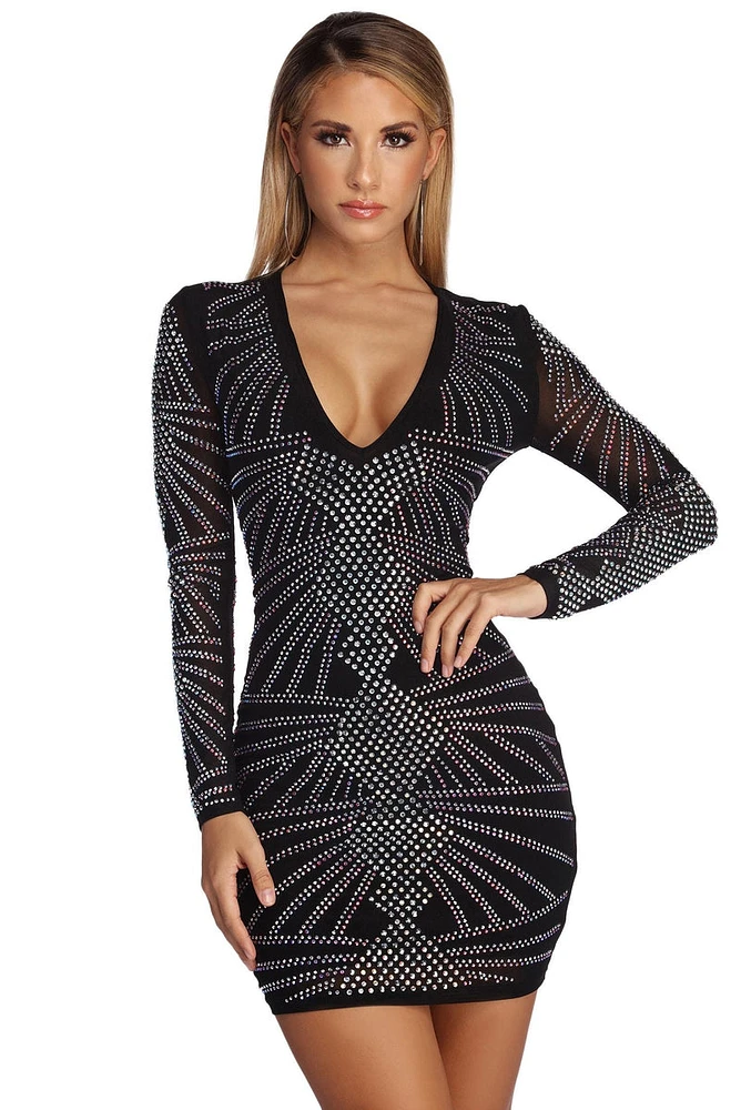 Deandra Precious Heat Stone Bodycon Dress