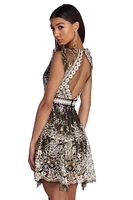 Jaelyn Formal Open Back Glitter Dress