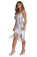 Karina Formal Fringe Sequin Dress