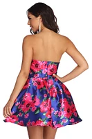 Nancy Floral Satin Party Dress