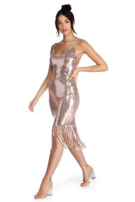 Nayla Formal Sequin Fringe Dress