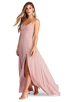 Bethany Formal High Slit Chiffon Dress