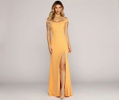 Flora Crepe Slit Gown