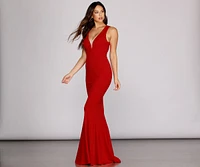 Emma Seamed Crepe Mermaid Gown