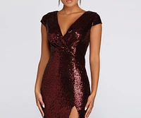 Darby Sequin Cap Sleeve Gown