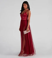 Haisley Formal Tulle And Satin Dress